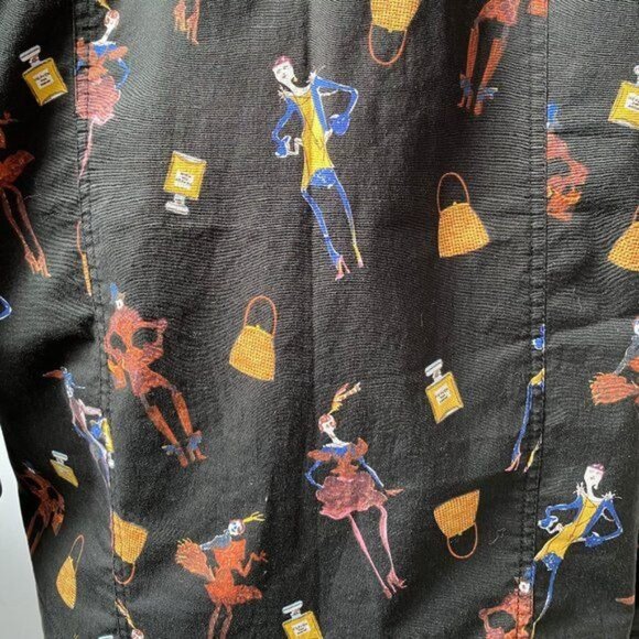 Vanity Collection XL Black Button-Up Jacket With Vibrant Fashion Print - Picture 14 of 14